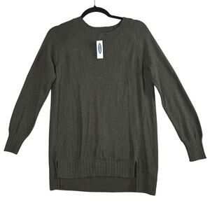 Old Navy Sweater Womens Small Green Crewneck Long Sleeve Knit Casual Minimalist